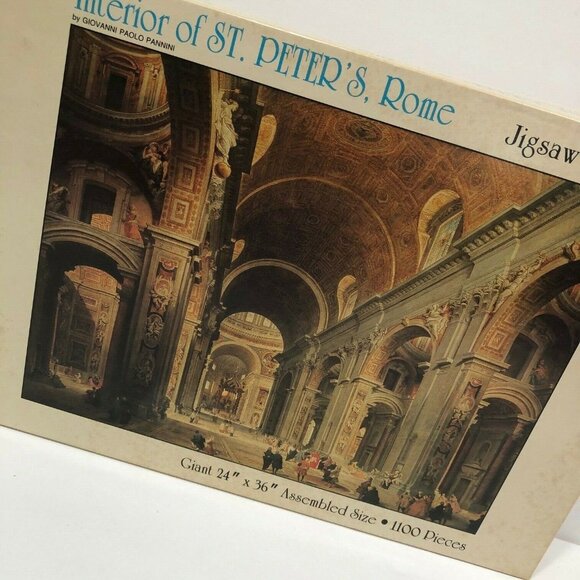 VTG Interior of St Peter's Puzzle Giovanni Pannini 1100 Pcs 24 x 36 Nordevco USA - Picture 1 of 4